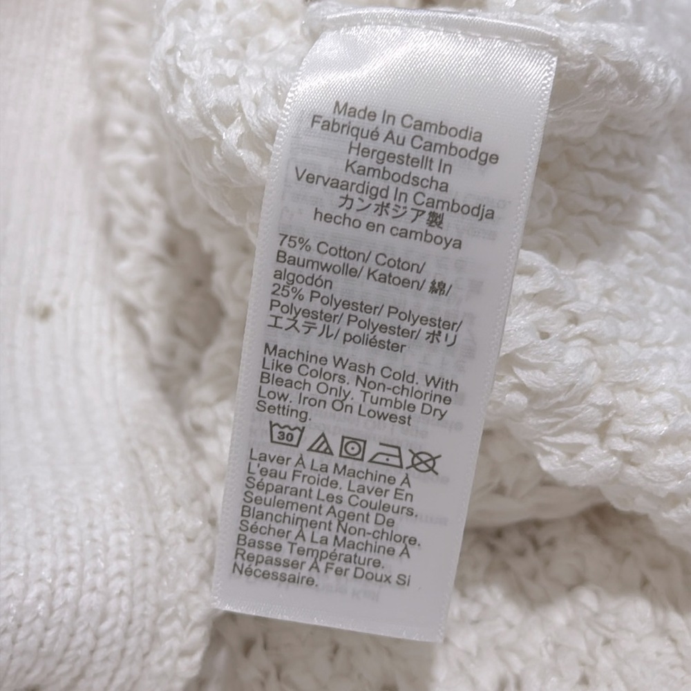 J. Crew White Cropped Cardigan Sweater NWOT SZ L - Picture 4 of 5